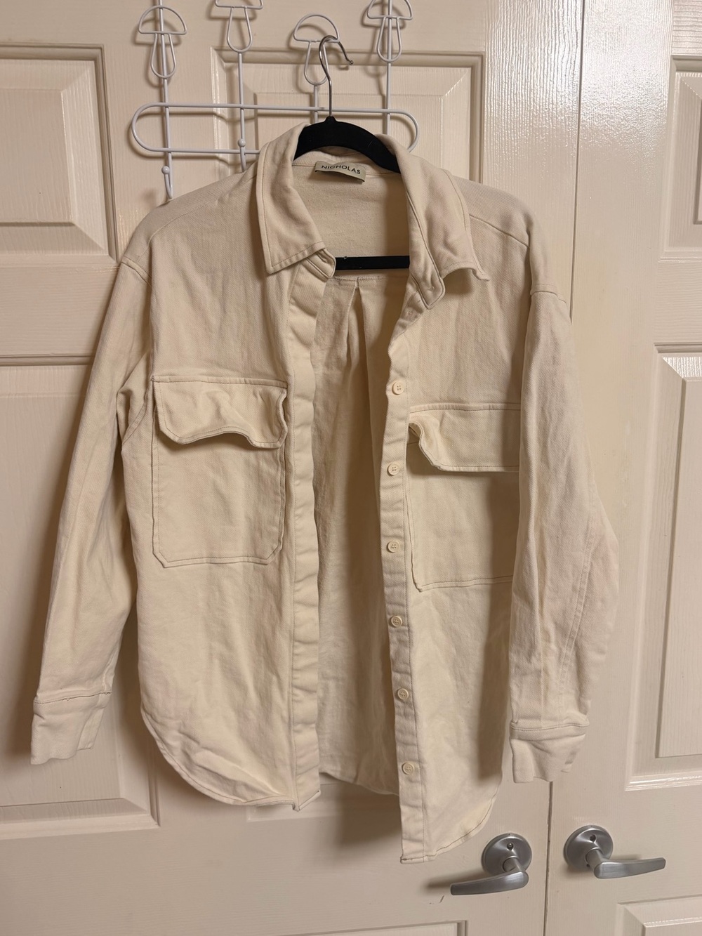 Revolve NICHOLAS the Label Calista Shacket Oversized Cotton Blend - Picture 2 of 8